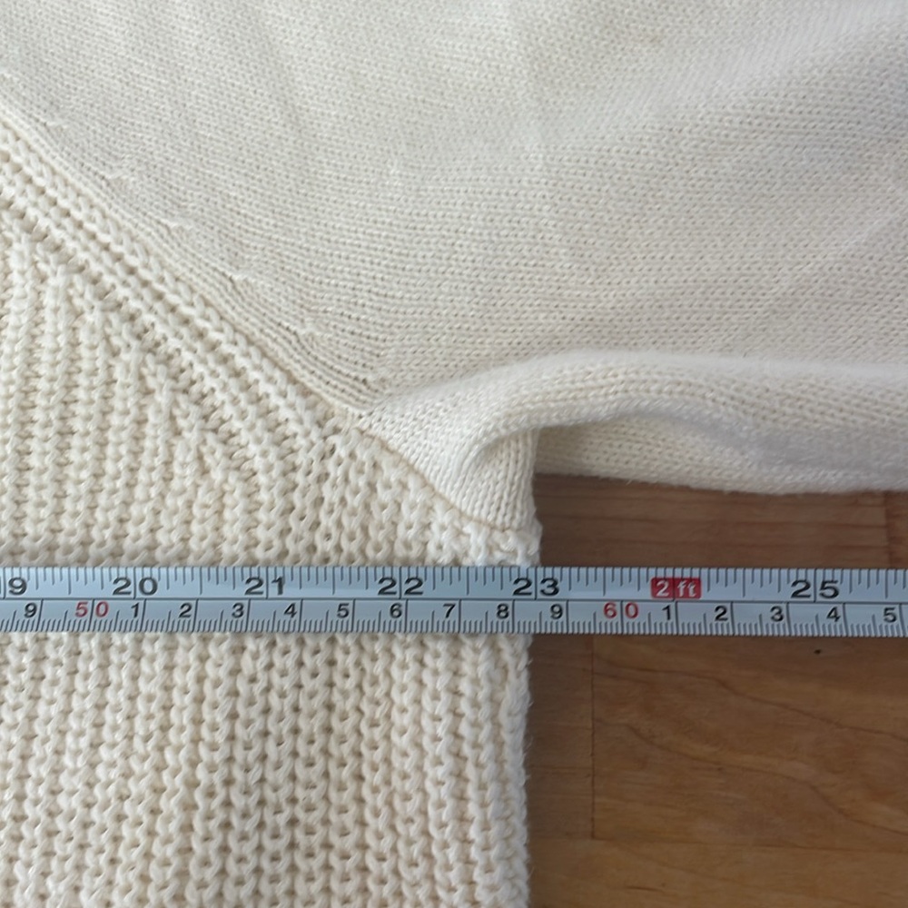 L.L. Bean Cream Open-Front Ribbed Cardigan - Picture 12 of 15